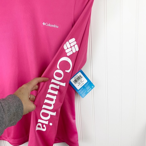 Columbia Rapid Creek Logo Pink Long Sleeve Shirt - Picture 3 of 7